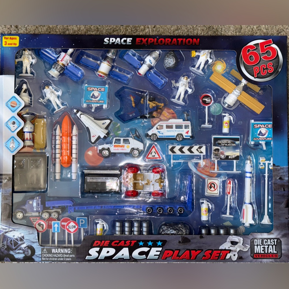 Space Adventure Die-Cast Play Set - 65 Pieces